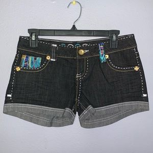 COOGI Embroidered Jean Shorts